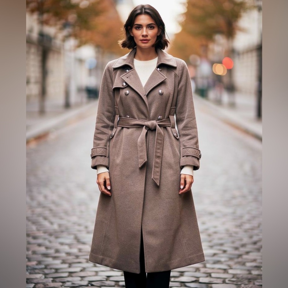 Elie Tahari Brown Trench Coat